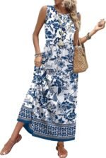WIHOLL Summer Dresses for Women 2026 Maxi Dresses Long Flowy A Line Sleeveless Sundresses with Pockets - Image 2