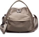 Women's Elegant Solid Color Shoulder Bag Fashionable Zipper Crossbody Bags Soft Top Handle Handbag Purse - Image 2