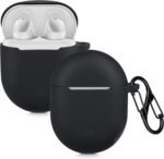 kwmobile Case Compatible with Xiaomi Redmi Airdots 3 Pro/Buds 3 Pro Case - Silicone Cover Holder for Earbuds - Black - Image 2