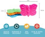 Cool Coolers Kids Lunch Box Ice Packs, Slim Ice Packs for Lunch Bags, Lunch Ice Packs ReusableMulticolored 4 Pack (Butterfly) - Image 4