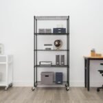 5-Tier Adjustable Wire Shelving with Wheels, Wire Shelf Rack for Kitchen Organization, Garage Storage, 400 to 2000 Pound Capacity, NSF Certified, 36” x 18” x 72”, Black - Image 3