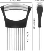 JAYVAR Onion Holder for Slicing, Onion Cutter Vegetable Chopper, Stainless Steel Tomato Slicer Vegetable Cutter for Potato, Avocados, Eggs, Food Slicer Assistant Tool for Fruit Lemon and Meat - Image 6