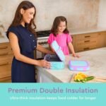 Bentgo Kids Lunch Bag - Durable, Double-Insulated Lunch Bag for Kids 3+; Holds Lunch Box, Water Bottle, & Snacks; Easy-Clean Water-Resistant Fabric & Multiple Zippered Pockets (Mermaid) - Image 3