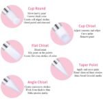 21 Pcs Nail Art Brushes Nail Art Tool Set Resin Palette Nail Art Painting Mixed Color 2 Way Acrylic Silicone Carving Pen Dotting Pen Tool Manicure Kit DIY Makeup Display Board for Home Salon, Pink - Image 4