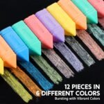 JOYIN 12 PCS Jumbo Sidewalk Chalk with 6 Colors, Washable Sidewalk Chalk for Kids, Non-Toxic School Supplies, Outdoor Games, Playground Accessories - Image 3