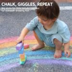 JOYIN 12 PCS Jumbo Sidewalk Chalk with 6 Colors, Washable Sidewalk Chalk for Kids, Non-Toxic School Supplies, Outdoor Games, Playground Accessories - Image 6