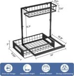 Under Sink Organizer, 2 Pack Cabinet Organizer for Kitchen, Height Adjustable Pull Out Heavy Duty 2 Tier Metal Under Sink Storage for Bathroom Pantry (Black, 2 Pack) - Image 3