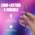 V Beauty Pure Cuticle Pusher Nail Tool (Bright) - 2-In-1 Non-Slip Nail Cleaner Cuticle Remover for Clean & Healthy-Looking Fingernails & Toenails - Cuticle Scraper Nail Tool for Manicure & Pedicure - Image 4