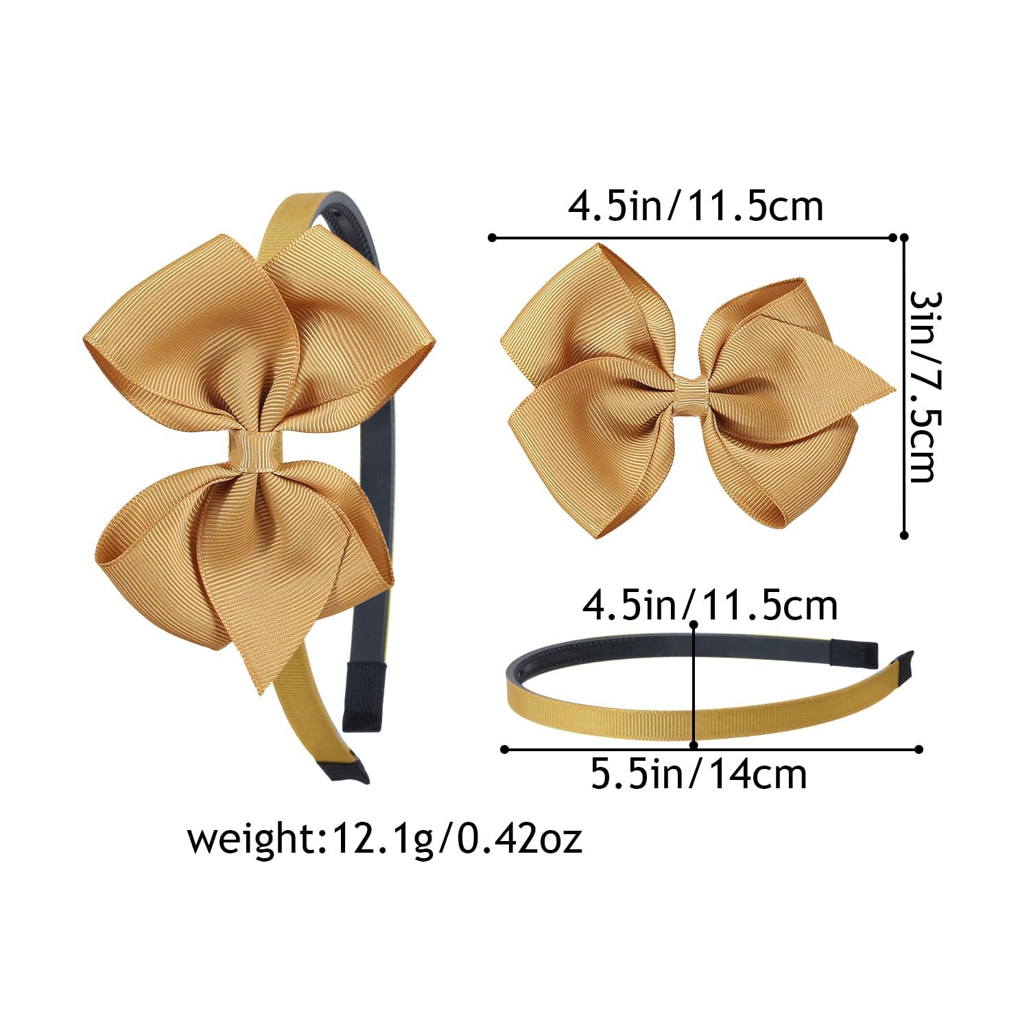 XIMA 16Piece Headband with Bow for Toddlers Teens, 16 Colors Grosgrain Ribbon Bows Hair Bands for Girls,Kids Children and Women, Cute Hairbands for Daily School Hair Accessories - Image 5