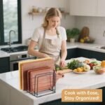 Cutting Board Organizer,Kitchen Cabinet Organizer,Divided Rack with 5 Slots for Baking Trays,Space-Saving Kitchen Storage for Cutting Boards, Cookie Sheet, Thin Pans and Baking Sheets Holder (1pcs) - Image 3