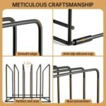 Cutting Board Organizer,Kitchen Cabinet Organizer,Divided Rack with 5 Slots for Baking Trays,Space-Saving Kitchen Storage for Cutting Boards, Cookie Sheet, Thin Pans and Baking Sheets Holder (1pcs) - Image 8