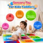 Sensory Floor Tiles: Liquid Play Mats Sensory Pads for Kids Toddlers, 9PCS Autism Sensory Toys, 12"x12" Lava Tiles for Dancing Learning, Special Education Classroom Must Haves, Gross Motor Development - Image 3
