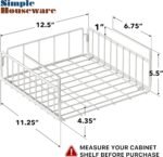 Simple Houseware Under Shelf Basket, White – 2-Pack Space-Saving Storage Organizer for Kitchen, Pantry, Closet, Office – Wire Metal Shelf Organizer, No Tools Required - Image 3