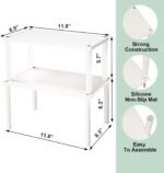 VERTORGAN Cabinet Organizer Shelf(Set of 2),Kitchen Counter Shelves,Bamboo Spice Rack Countertop and Cabinet,Stackable Expandable,Medium,(White) - Image 5