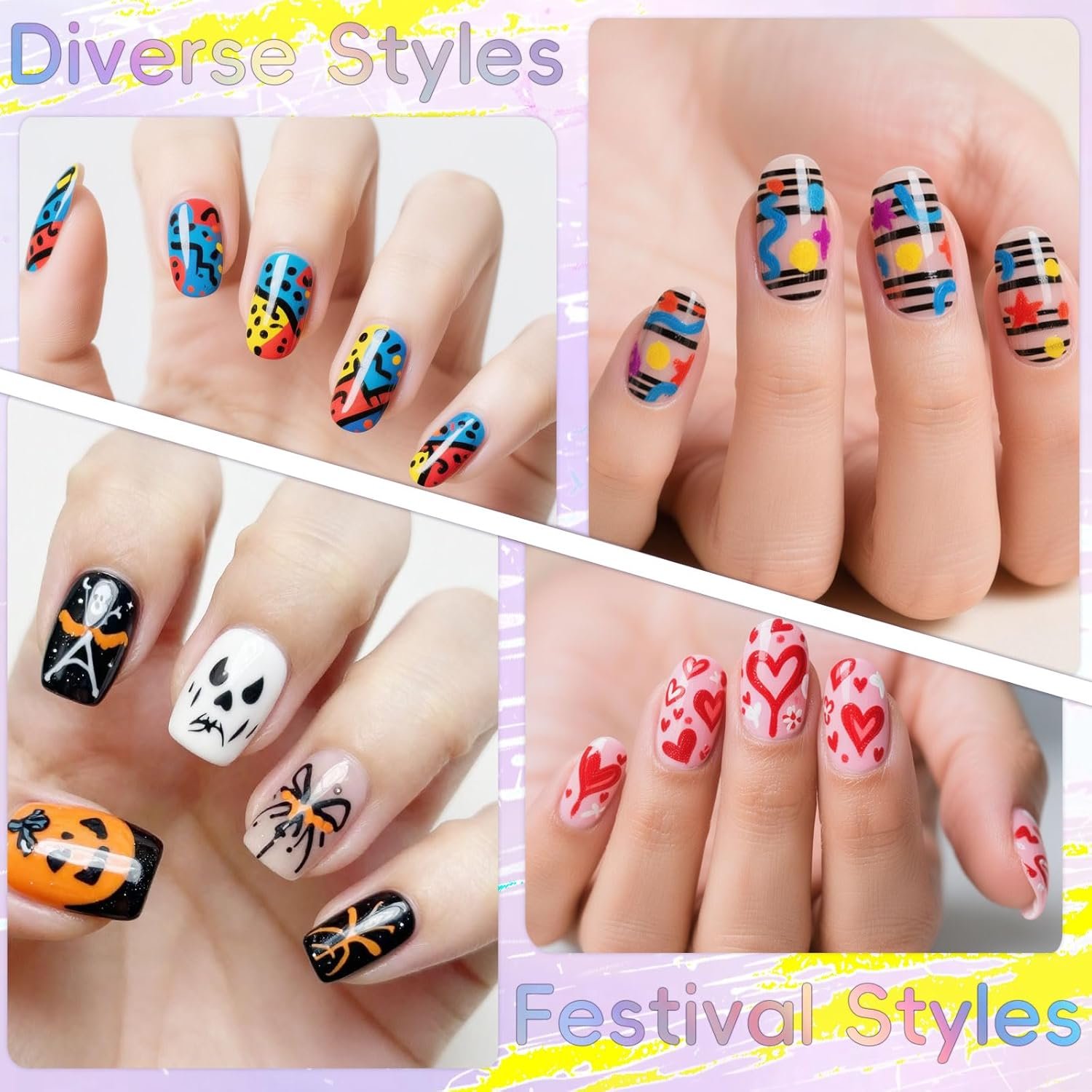 0.7mm Nail Art Pens Set 12 Colors Nail Art Markers for DIY Painting Nails, Drawing, Dotting & Liner Designs, Nail Pens for Adults & Teens Nail Art, Home Salon Beauty Manicure Tools, 2026 New - Image 5