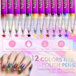 0.7mm Nail Art Pens Set 12 Colors Nail Art Markers for DIY Painting Nails, Drawing, Dotting & Liner Designs, Nail Pens for Adults & Teens Nail Art, Home Salon Beauty Manicure Tools, 2026 New - Image 7