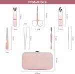 7 in 1 Premium Manicure Set - Nail Clippers Scissors Pedicure Stainless Steel Cuticle Nail Care Tools with Luxurious Travel Case, Portable Manicure Grooming Kit for Women - Image 4