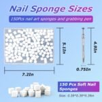 Soft Nail Sponges（150PCS）, Reusable Nail sponges,Nail DIY sponges, Nail Art sponges, 1PCS Grabbing Pen and Nail Brush Professional Accessories Manicure Salon Supplies - Image 3