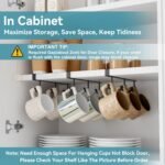 ECROCY Coffee Mug Holder Under Cabinet, 3pcs Coffee Cup Holder Only Fits Flat Shelf Without Any Lip, Clip-On Mug Hooks No Drilling Free Damage - Image 3