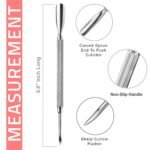 Cuticle Pusher Tools - Professional Nail Cuticle Pusher Cuticle Remover Cuticle Trimmer Spoon Shaped Nail Cleaner Dual Sided Metal Stainless Steel Manicure Pedicure for Women 4 Pack Set Krisp Beauty - Image 3