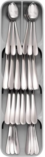 Joseph Joseph DrawerStore Compact Utensil Organizer For Kitchen Drawer Silverware, Flatware Tray, Small, Grey - Image 3
