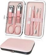 7 in 1 Premium Manicure Set - Nail Clippers Scissors Pedicure Stainless Steel Cuticle Nail Care Tools with Luxurious Travel Case, Portable Manicure Grooming Kit for Women - Image 2