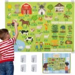 BONNYCO Felt Board for Toddlers with 92 Animal Farm Figures. Montessori and Sensory Toys, Birthday Gifts for Kids 3-8 Years Old. Educational Games, Learning Activities, Christmas - Image 2