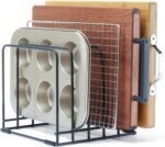 Cutting Board Organizer,Kitchen Cabinet Organizer,Divided Rack with 5 Slots for Baking Trays,Space-Saving Kitchen Storage for Cutting Boards, Cookie Sheet, Thin Pans and Baking Sheets Holder (1pcs) - Image 2