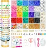 Dowsabel Clay Beads Bracelet Making Kit for Beginner, 5000 Pcs Preppy Polymer Clay Beads with Charms Kit for Jewelry Making, DIY Arts and Crafts Birthday Gifts Toys for Kids Age 6-13 - Image 2