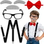 Old Man Costume Accessories for Kid,100 Days of School Grandpa Mad Scientist Wig Set Crazy Physicist Cosplay - Image 2