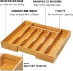Expandable Bamboo Kitchen Drawer Organizer for Cutlery and Utensils, Adjustable Bamboo Wood Cutlery Tray in Drawer for Flatware and Silverware in Kitchen, (Natural) - Image 4