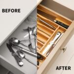 Expandable Bamboo Kitchen Drawer Organizer for Cutlery and Utensils, Adjustable Bamboo Wood Cutlery Tray in Drawer for Flatware and Silverware in Kitchen, (Natural) - Image 5