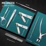 MR.GREEN Manicure Sets Pedicure Kits Stainless Steel Nail Clipper Personal Care Tools with PU Leather Case (Green) - Image 4