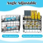 2-Pack Stackable Can Organizer for Pantry Shelf, Adjustable Extra-Long Rolling Can Rack for Kitchen Cupboard Storage, Sturdy Standing Can Holder for Canned Food Goods Soda up to 128, 2 Tier, Black - Image 3