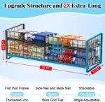 2-Pack Stackable Can Organizer for Pantry Shelf, Adjustable Extra-Long Rolling Can Rack for Kitchen Cupboard Storage, Sturdy Standing Can Holder for Canned Food Goods Soda up to 128, 2 Tier, Black - Image 4