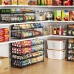 2-Pack Stackable Can Organizer for Pantry Shelf, Adjustable Extra-Long Rolling Can Rack for Kitchen Cupboard Storage, Sturdy Standing Can Holder for Canned Food Goods Soda up to 128, 2 Tier, Black - Image 5
