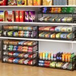 2-Pack Stackable Can Organizer for Pantry Shelf, Adjustable Extra-Long Rolling Can Rack for Kitchen Cupboard Storage, Sturdy Standing Can Holder for Canned Food Goods Soda up to 128, 2 Tier, Black - Image 7