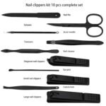Glamne Manicure Set Nail Clippers Kit Professional Stainless Steel Nail Care Tools with Leather Travel Case 10 in 1 Black - Image 4