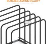 KORRTFID Kitchen Cabinet Organizer, Steel Cookware Holder, Divided Holder with 5 Slots for Skillets Baking Tray and Chopping Board Rack - Baking Pan Holder Storage (1 PC) - Image 4