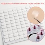 Nail Art Tools Set – 15pcs Pink Nail Art Brushes, 5pcs Dual-Ended Dotting Pens, 10 Nail Stands with 2 Bases, Nail Art Palette, Double-Sided Tape & Adhesive Tabs for DIY Nail Design - Image 6