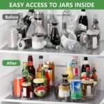Lazy Susan Organizer for Refrigerator, 13.5'' x 8.5'' Clear Rectangular Turntable Fridge Organizer for Condiments in Refrigerator, Cabinet, Pantry, or Kitchen Countertop (1 Pack) - Image 6