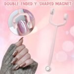 4Pcs Magnetic Tools for Cat Eye Gel Nail Polish, Professional 3 IN 1 Nail Art Tool for Creating Floral, Round, and Square Designs with Magnetic Gel Polish, Includes Y-Bar and 2Pcs Heart Guide - Image 5