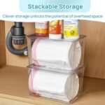 Vtopmart 2 Pack Trash Bag Holder, Stackable Garbage Bag Dispenser for 13/30/33 Gallon Bags, Clear Organizer Bins for Under Kitchen Sink, Laundry Room Organization and Storage - Image 5