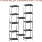 REGILLER 6 Wire Shelving Steel Storage Rack Adjustable Unit Shelves for Laundry Bathroom Kitchen Pantry Closet(Black,11.7" D x 16.8" W x 63" H) - Image 6