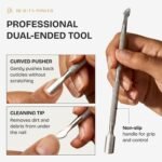 Beauty Power Manicure Pedicure Set 7-in-1 Stainless Steel, Ultra Sharp, Slanted Nail Clipper, Fingernail Clipper, Cuticle Nipper, Glass Nail File, Eyebrow Tweezers, Scissors, Case - Gift Idea - Gray - Image 7