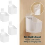 NiHome 4-Pack Plastic Wall Mount Storage Caddy for RV/Camper Storage and Organization, Self Adhesive Cabinet Door Organizer for Bathroom/Kitchen, Camper Must Haves & Small Item Organization - Image 5