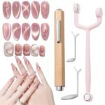 4Pcs Magnetic Tools for Cat Eye Gel Nail Polish, Professional 3 IN 1 Nail Art Tool for Creating Floral, Round, and Square Designs with Magnetic Gel Polish, Includes Y-Bar and 2Pcs Heart Guide - Image 2