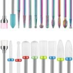 Depvko 21pcs Nail Drill Bits Sets, 3/32 Inch Cuticle Electric Nail File and Ceramic Acrylic Gel Nail Bit Kit, Acrylic Nail Art Tools, Carbide Remover Bits for Manicure Pedicure, Home Salon - Image 2