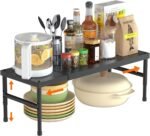 HI NINGER Expandable adjustable stackable kitchen organizer,Spice Racks,Counter Shelf for Cabinets,Small Cupboard Organizers,Heavy Duty Metal Pantry Storage Shelves Racks for kitchen,cabinet - Image 2