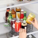 Lazy Susan Organizer for Refrigerator, 13.5'' x 8.5'' Clear Rectangular Turntable Fridge Organizer for Condiments in Refrigerator, Cabinet, Pantry, or Kitchen Countertop (1 Pack) - Image 2